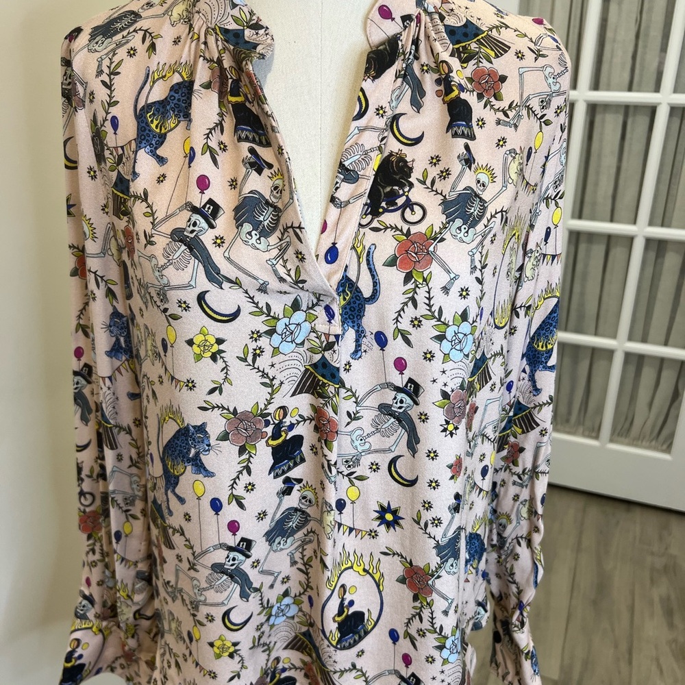 Zadig & Voltaire Peachy-Pink Multicolor Print Blouse